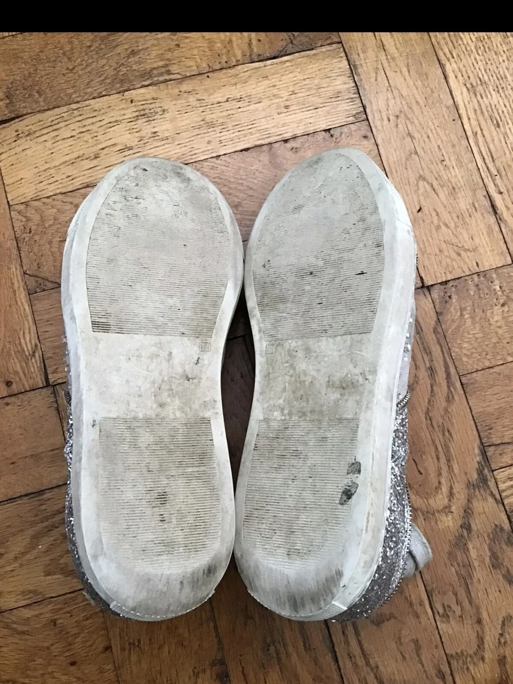 Alessandro Dell’ Acqua Size 6/36 Leather Solid Silver Glitter Lace-up Sneakers